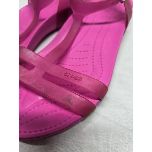 Crocs Women's Really Sexi Ankle Strap Strappy Sandals Fuchsia Pink Sz 7- Flawed - Picture 4 of 15